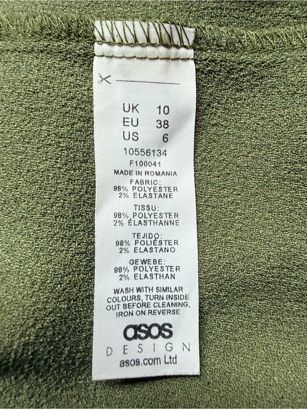 ASOS Maternity Olive Green Wrap Mini Dress - Picture 7 of 9